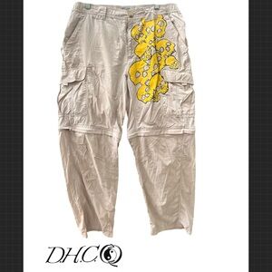 Columbia Men's Light Tan Cargo Pants with Yellow Design